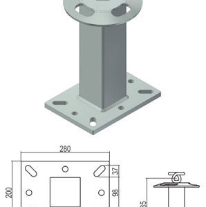 Torretta H 35 cm Base Piana 20X28 cm